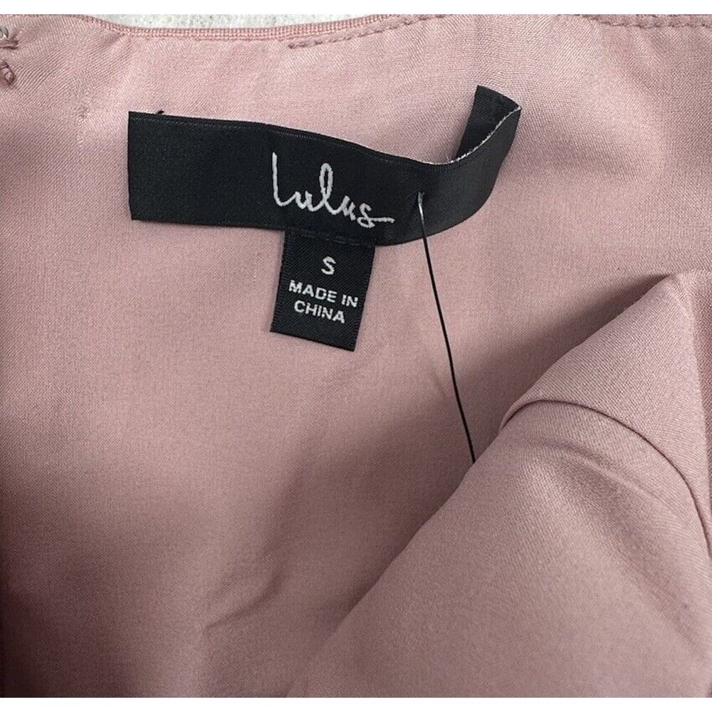 Lulus Mini Dress Size Small Dare to Take the Plunge Dusty Pink Tulip - Picture 4 of 11